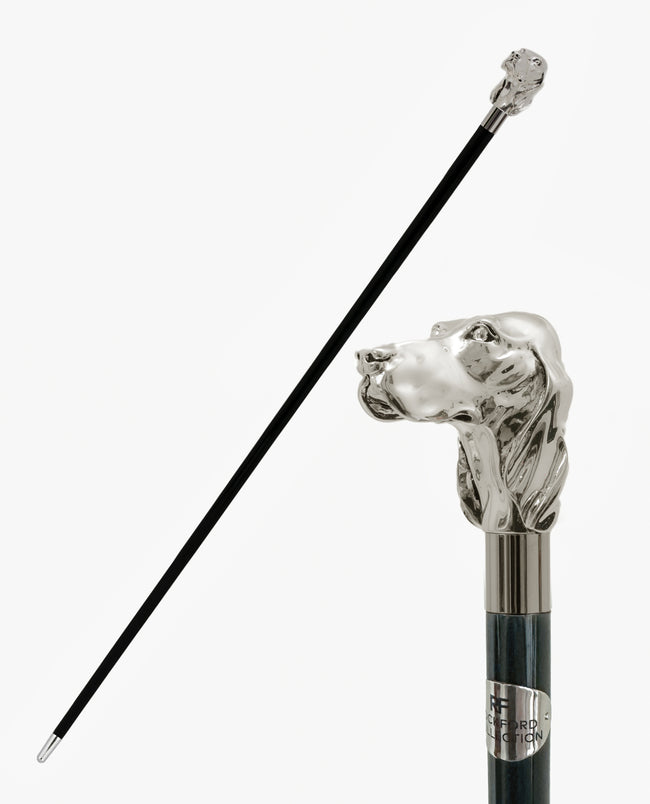 Rockford Collection x Pasotti Silver Plated Dog Cane - Handmade in Italy