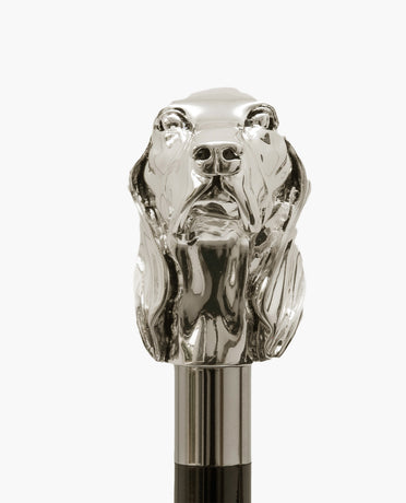 Rockford Collection x Pasotti Silver Plated Dog Cane - Handmade in Italy