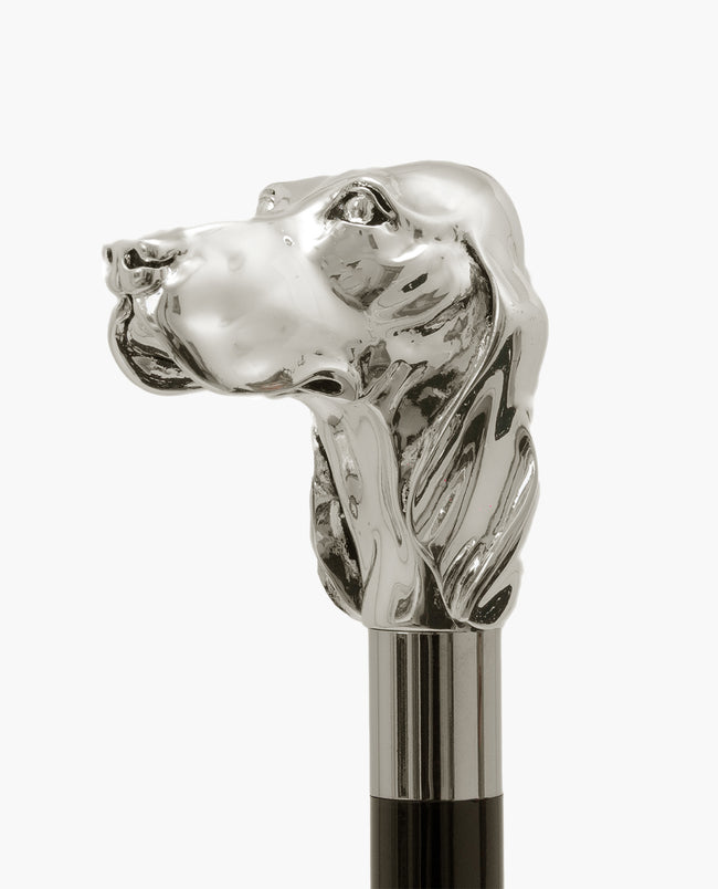 Rockford Collection x Pasotti Silver Plated Dog Cane - Handmade in Italy