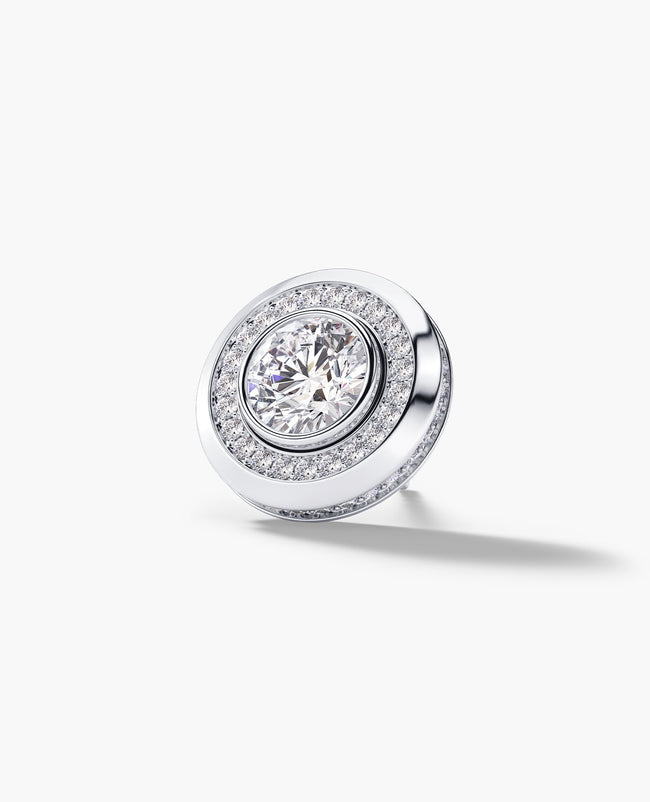 HALO Gold Round Cut Single Stud Earring with 1.35ct Diamonds