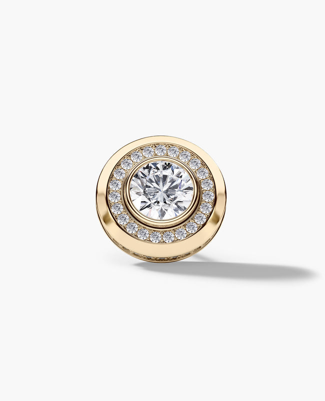 HALO Gold Round Cut Single Stud Earring with 1.35ct Diamonds