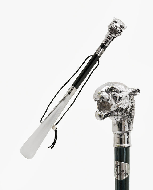 Rockford Collection x Pasotti Silver Plated Tiger Shoehorn - Handmade in Italy