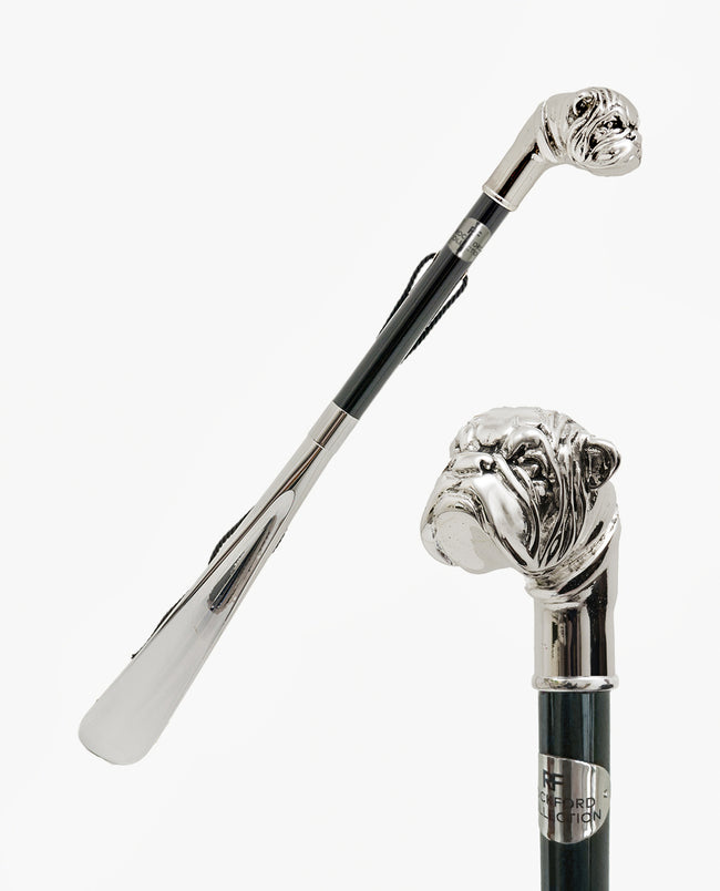 Rockford Collection x Pasotti Silver Plated Bulldog Shoehorn - Handmade in Italy