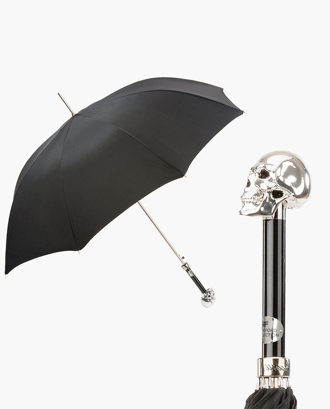 Rockford Collection x Pasotti Silver Plated Skull Umbrella - Handmade in Italy