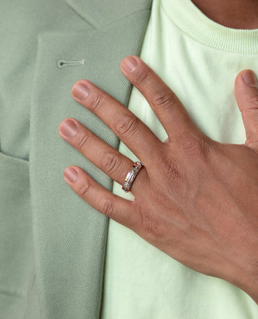Ready to Ship - FAIRBANKS Two Tone Wedding Gold Ring