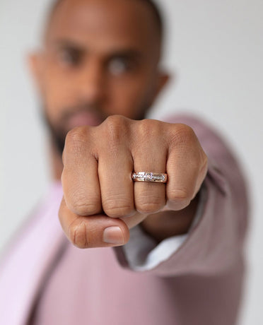 Ready to Ship - FAIRBANKS Two Tone Wedding Gold Ring