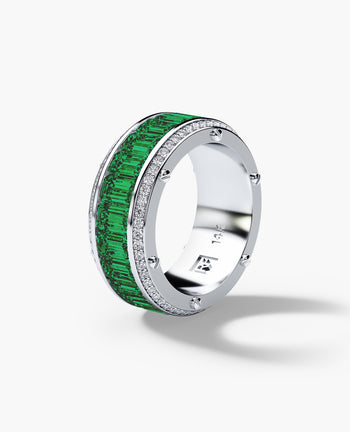 Sample - MONTE CRISTO Gold Ring with 11.60ct Emeralds and Diamonds