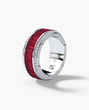 Sample - MONTE CRISTO Gold Ring with 11.60ct Rubies and Diamonds