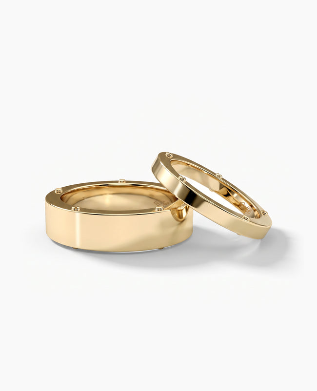 NORSE Gold Matching Wedding Band Set