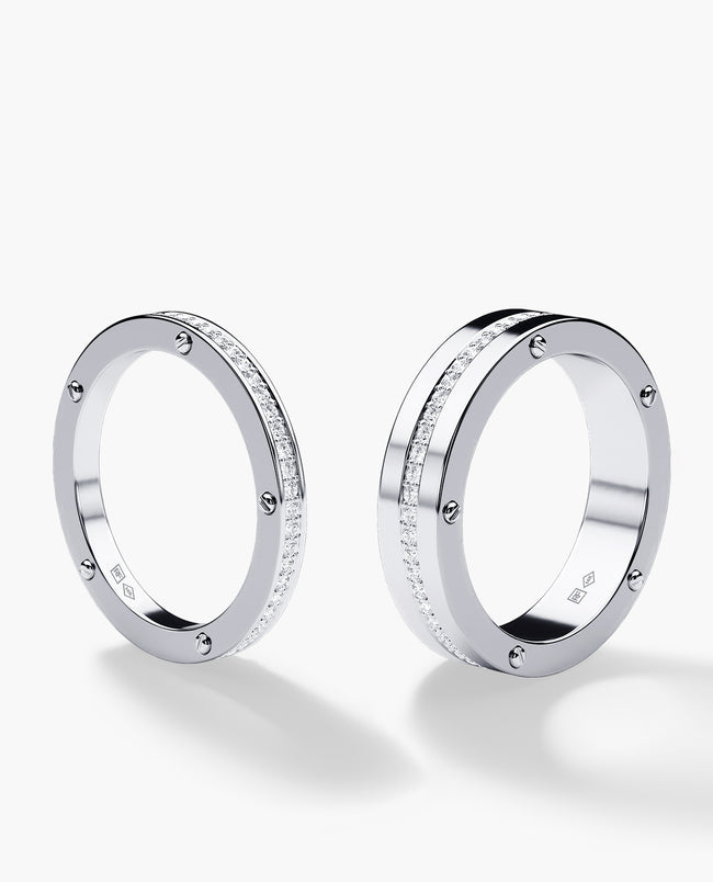 NORSE Gold Matching Diamond Wedding Band Set