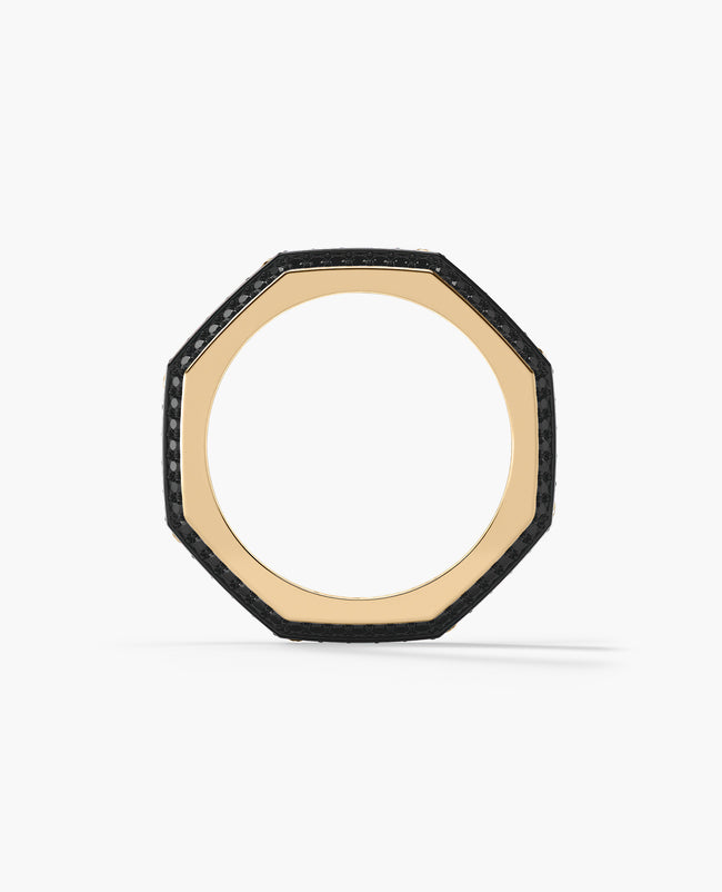 LINCOLN Gold Ring with 1.50ct Black Diamonds