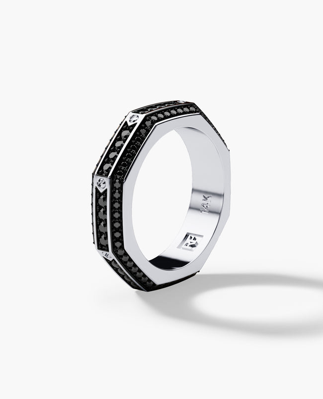 LINCOLN Gold Ring with 1.50ct Black Diamonds