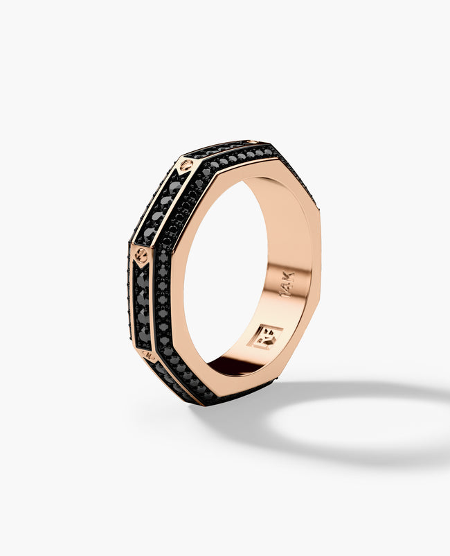 LINCOLN Gold Ring with 1.50ct Black Diamonds