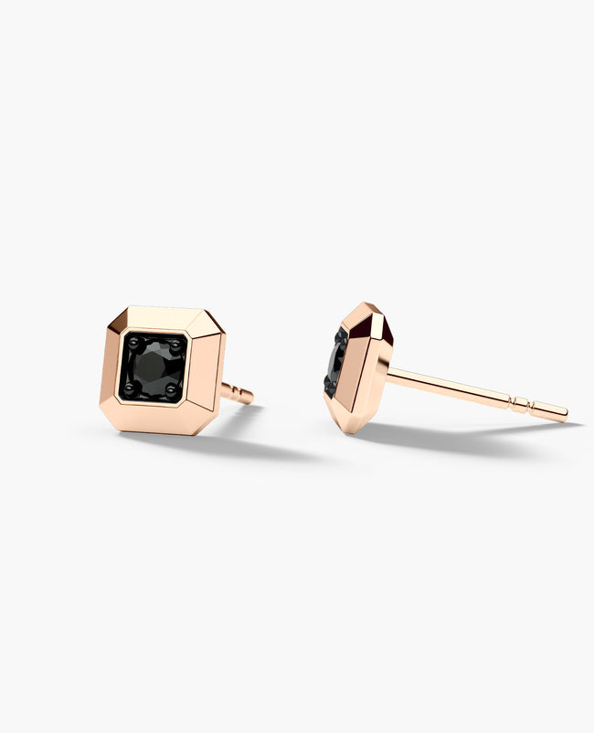 EDGE MINI Single Stud Earring with 0.10ct Black Diamond