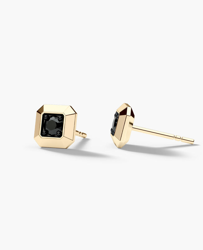 EDGE MINI Single Stud Earring with 0.10ct Black Diamond