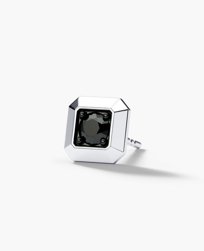 EDGE MINI Single Stud Earring with 0.15ct Black Diamond