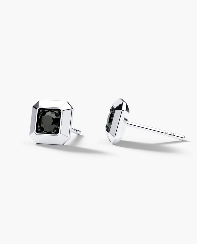 EDGE MINI Single Stud Earring with 0.15ct Black Diamond