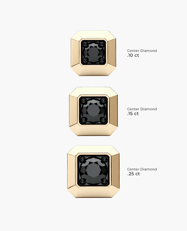 EDGE MINI Single Stud Earring with 0.25ct Black Diamond