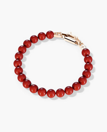 Ready to Ship - POWER BEADS Bracelet with Gold Lock & Red Coral