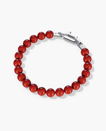 Ready to Ship - POWER BEADS Bracelet with Silver Lock & Red Coral