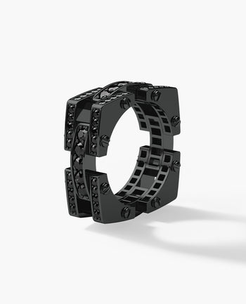 Sample - BINGHAM EverBlak Gold Square Ring with 2.15ct Black Diamonds