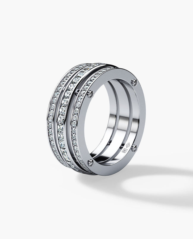 Ready to Ship - BREWER Platinum Ring with 3.10ct Diamonds