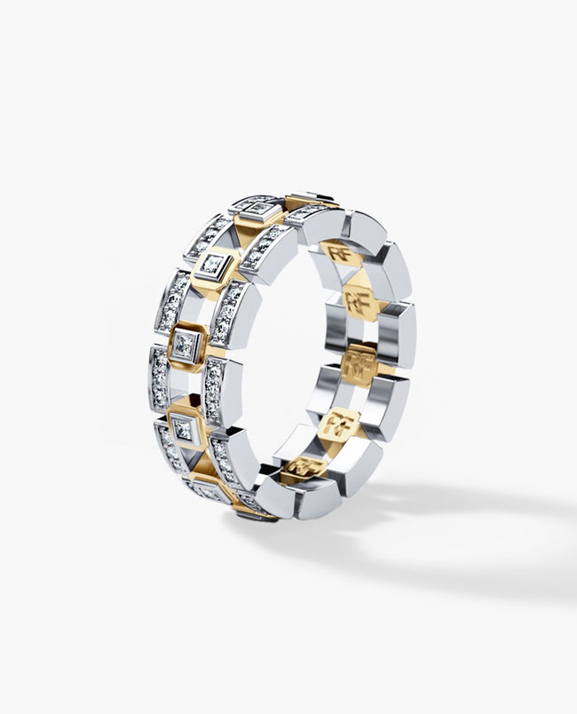 Ready to Ship - LA PAZ Two-Tone Gold Ring with 0.50ct Diamonds - Ring 2