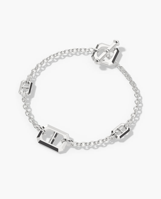 HERCULES Silver Link Bracelet with Toggle Lock