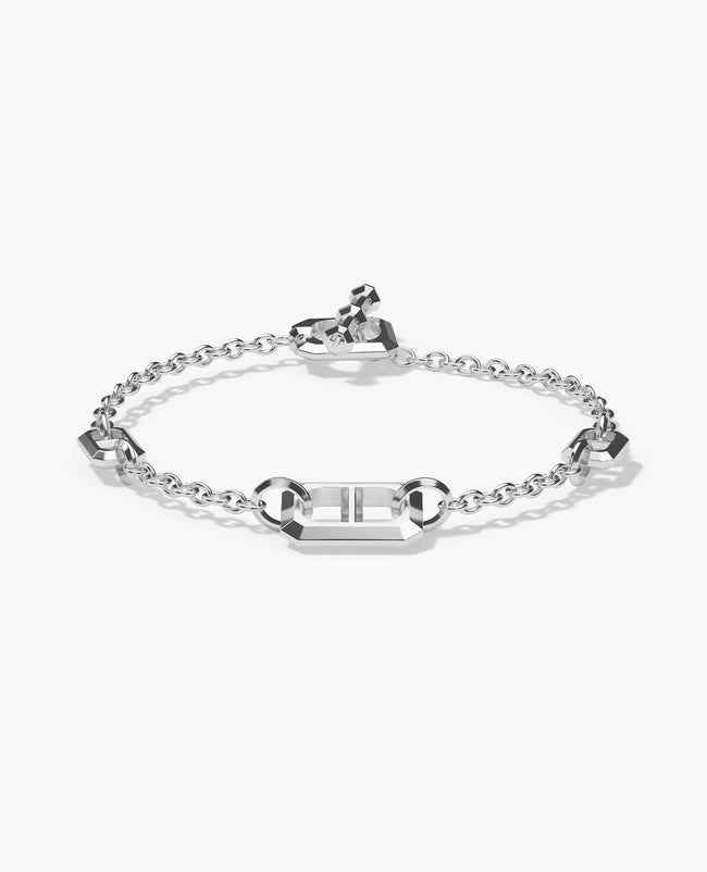 HERCULES Silver Link Bracelet with Toggle Lock