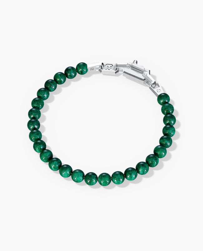POWER BEADS Bracelet with Silver Lock & Malachite