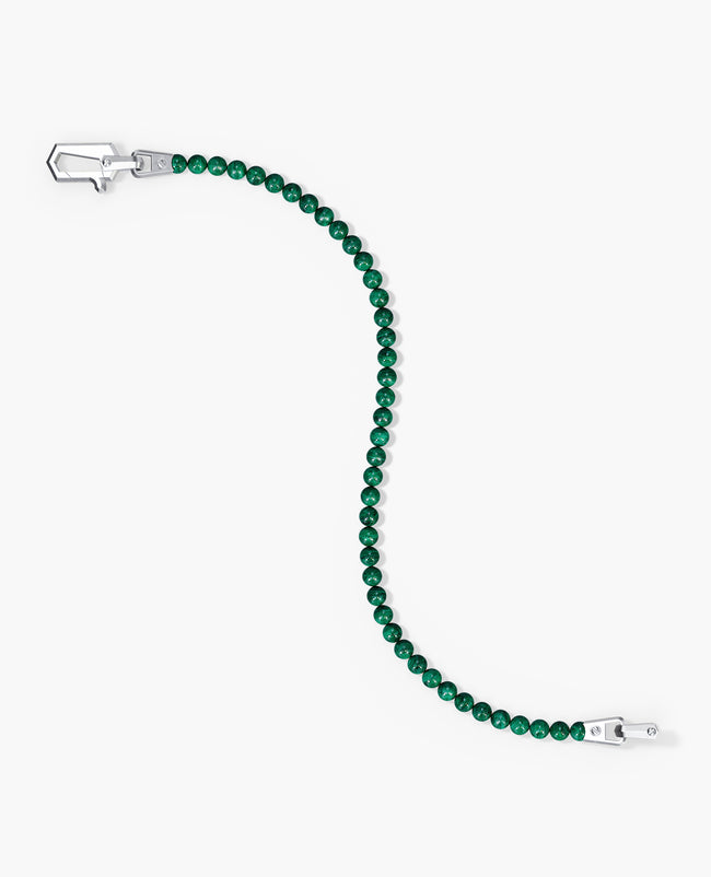 POWER BEADS Bracelet with Silver Lock & Malachite