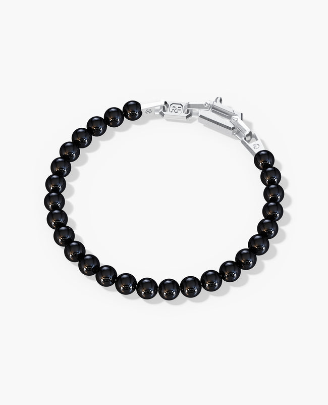 POWER BEADS Bracelet with Silver Lock & Polished Onyx