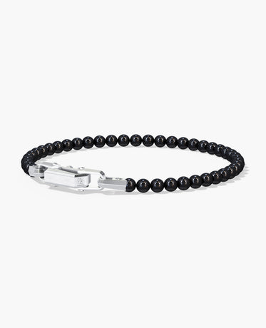 Ready to Ship - POWER BEADS Bracelet with Silver Lock & Polished Onyx