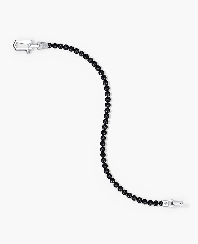 POWER BEADS Bracelet with Silver Lock & Polished Onyx