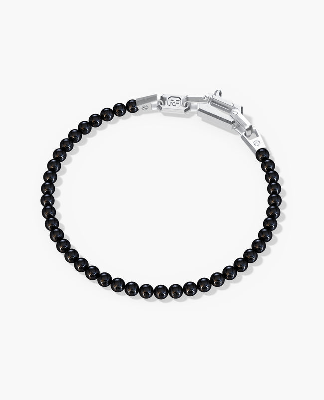 POWER BEADS Bracelet with Silver Lock & Polished Onyx