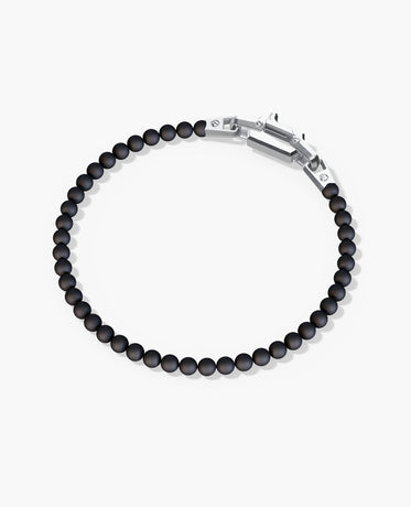 Ready to Ship - POWER BEADS Bracelet with Silver Lock & Matt Onyx