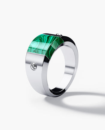Sample - MONTANA Gold Signet Ring with Malachite