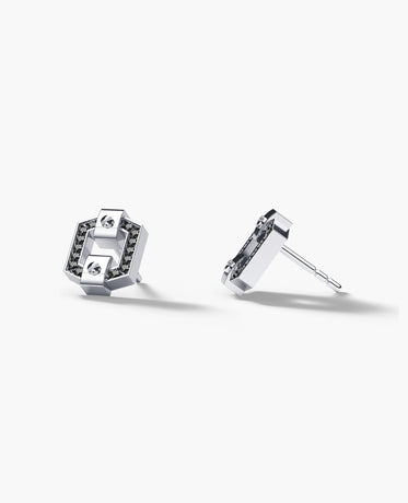 NORTHSTAR Gold Single Stud Earring with 0.09ct Black Diamonds