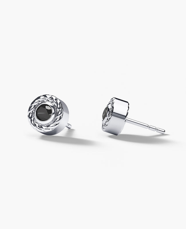 ROPES Gold Single Stud Earring with 0.20ct Black Diamonds