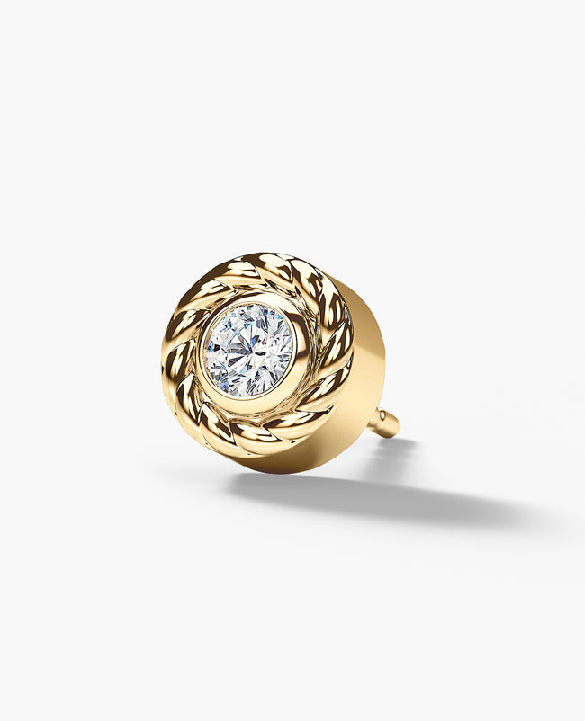 ROPES Gold Single Stud Earring with 0.20ct Diamonds