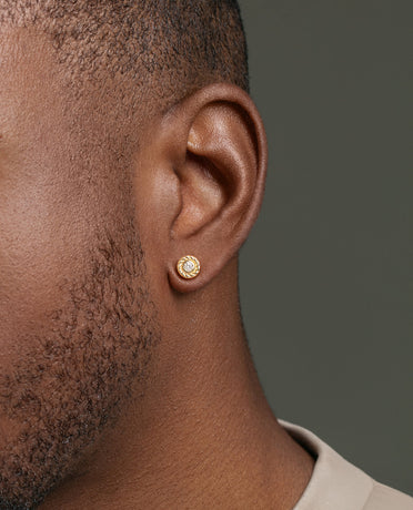 Ready to Ship - ROPES Gold Single Stud Earring with 0.20ct Diamonds