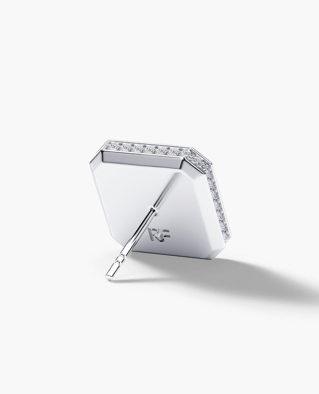 Ready to Ship - HALO Gold Princess Cut Single Stud Earring with 1.40ct Diamonds