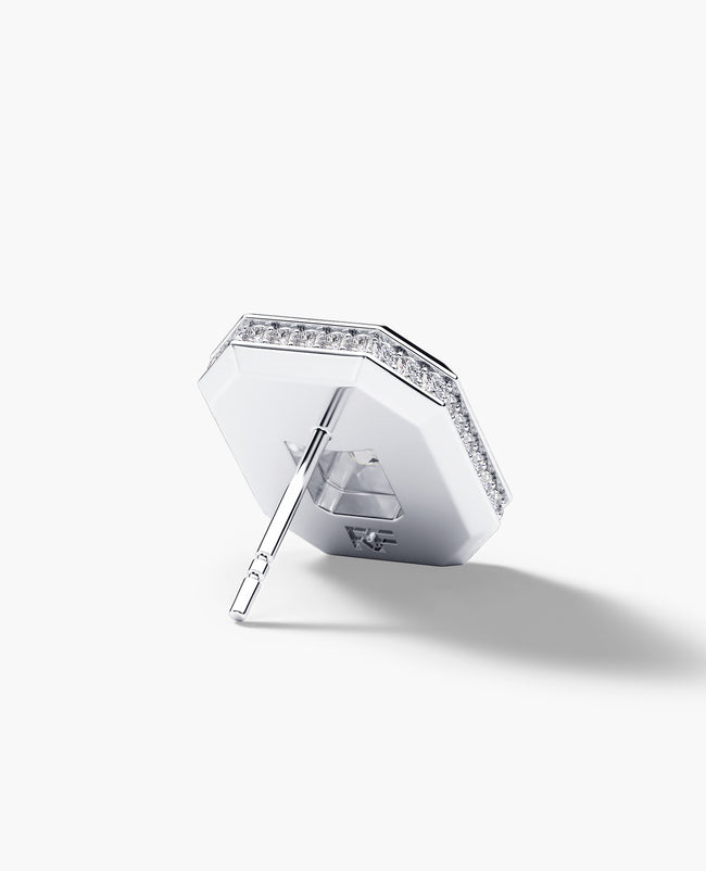 Ready to Ship - HALO Gold Emerald Cut Stud Earrings with 1.40ct Diamonds