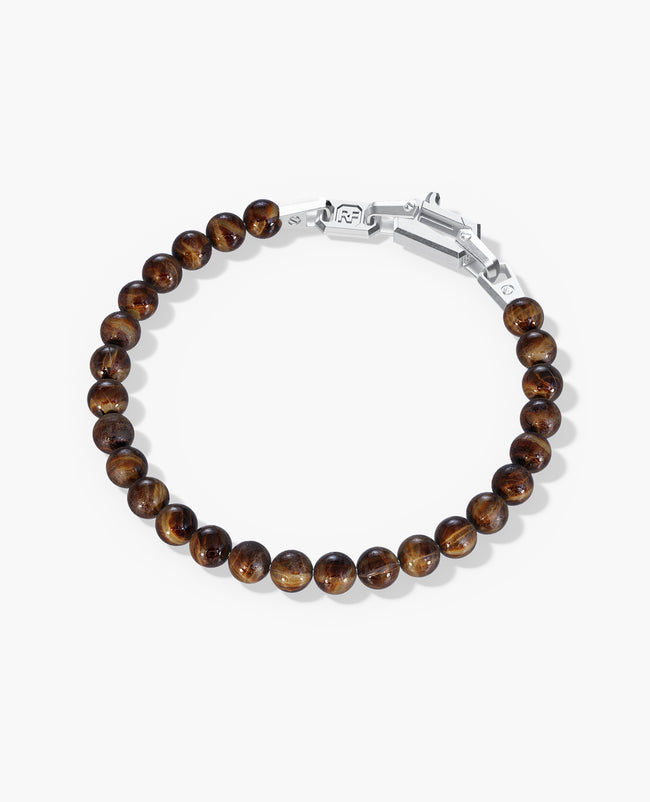 POWER BEADS Bracelet with Silver Lock & Tiger Eye