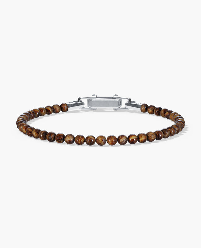 POWER BEADS Bracelet with Silver Lock & Tiger Eye