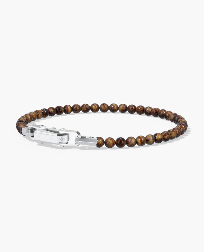 POWER BEADS Bracelet with Silver Lock & Tiger Eye