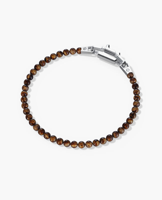 POWER BEADS Bracelet with Silver Lock & Tiger Eye