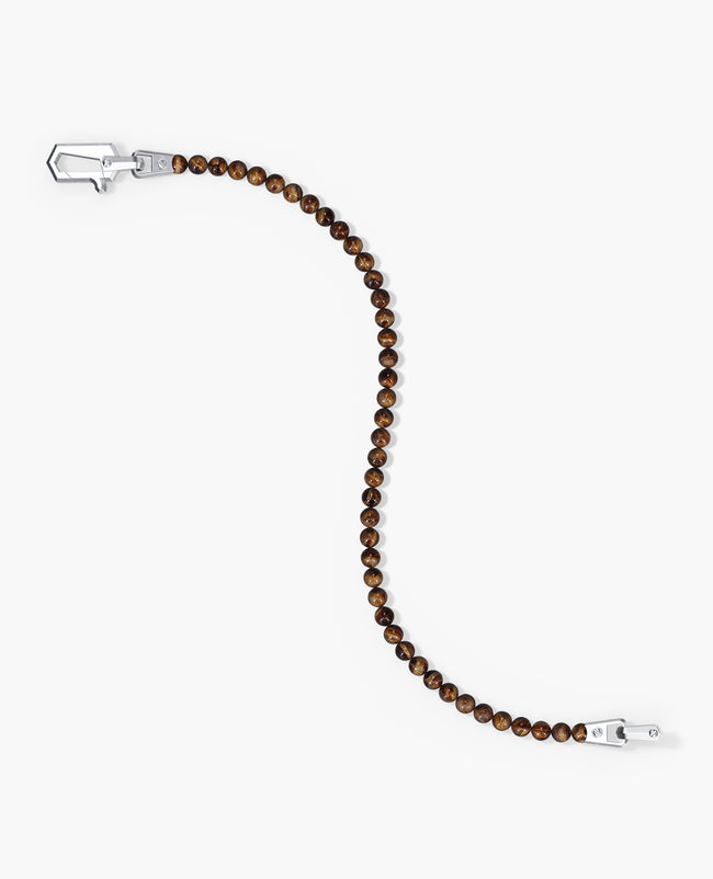 POWER BEADS Bracelet with Silver Lock & Tiger Eye