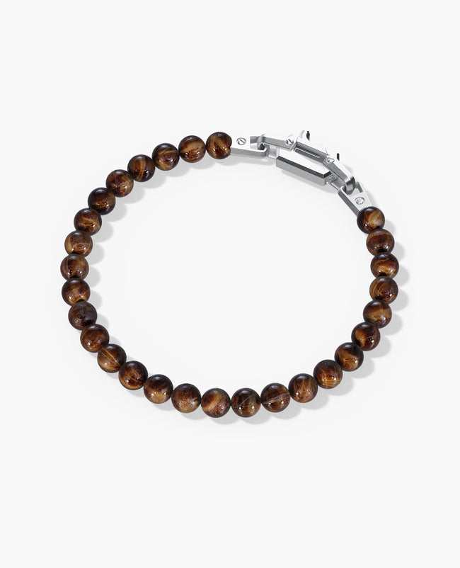 POWER BEADS Bracelet with Silver Lock & Tiger Eye