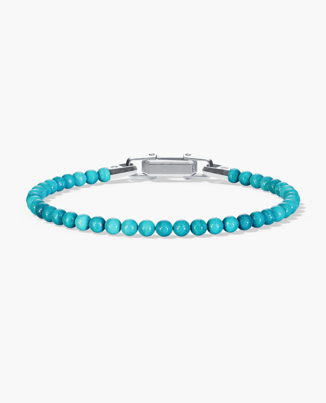 POWER BEADS Bracelet with Silver Lock & Turquoise
